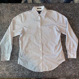 Gap Women's Fitted Stripped Button Long Sleeve Shirt Size 16